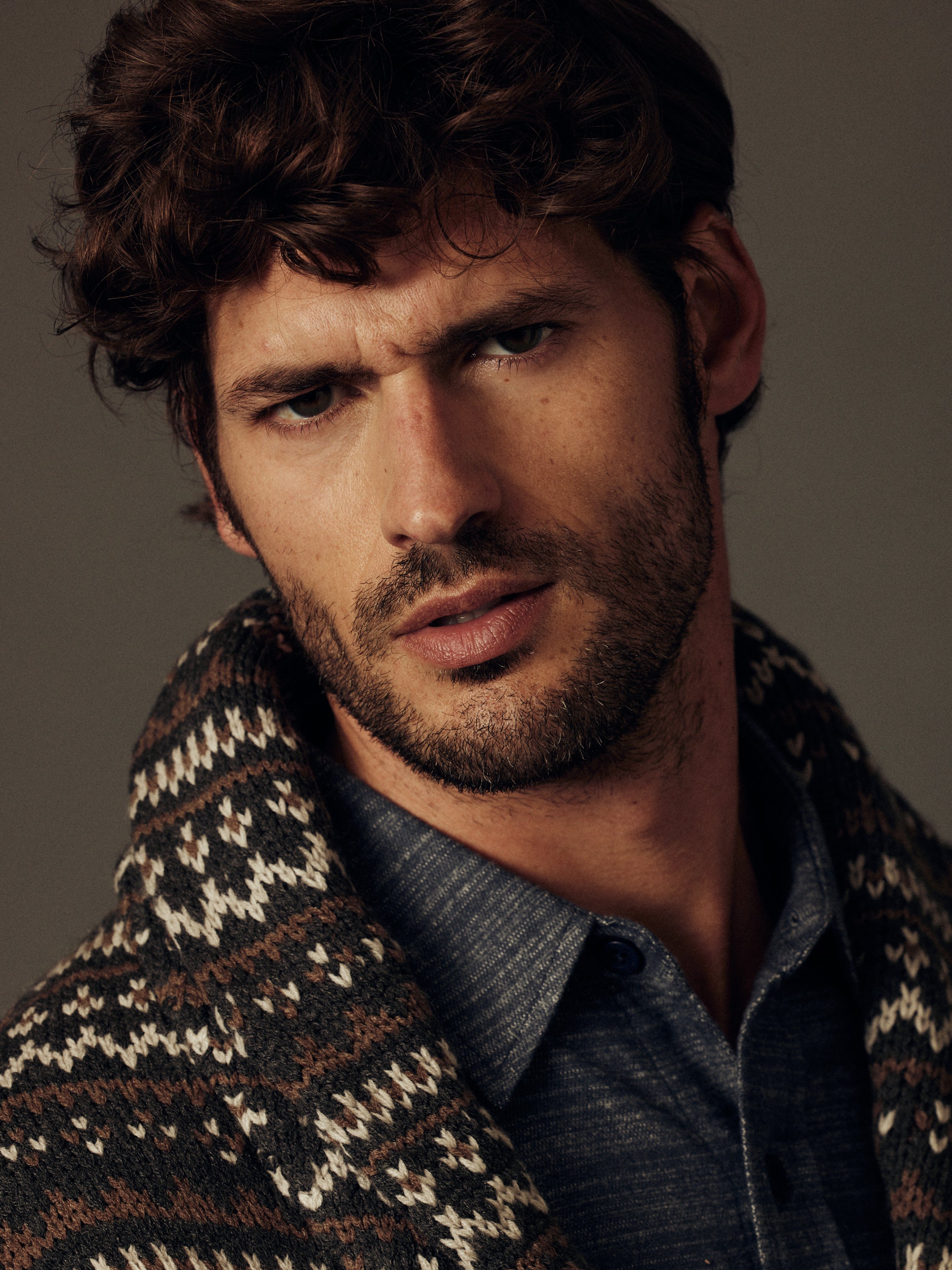 Nordic Shawl Cardigan in Charcoal Heather