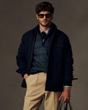 Nordic Chenille Quarter-Zip in Indigo