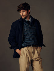 Nordic Chenille Quarter-Zip in Indigo
