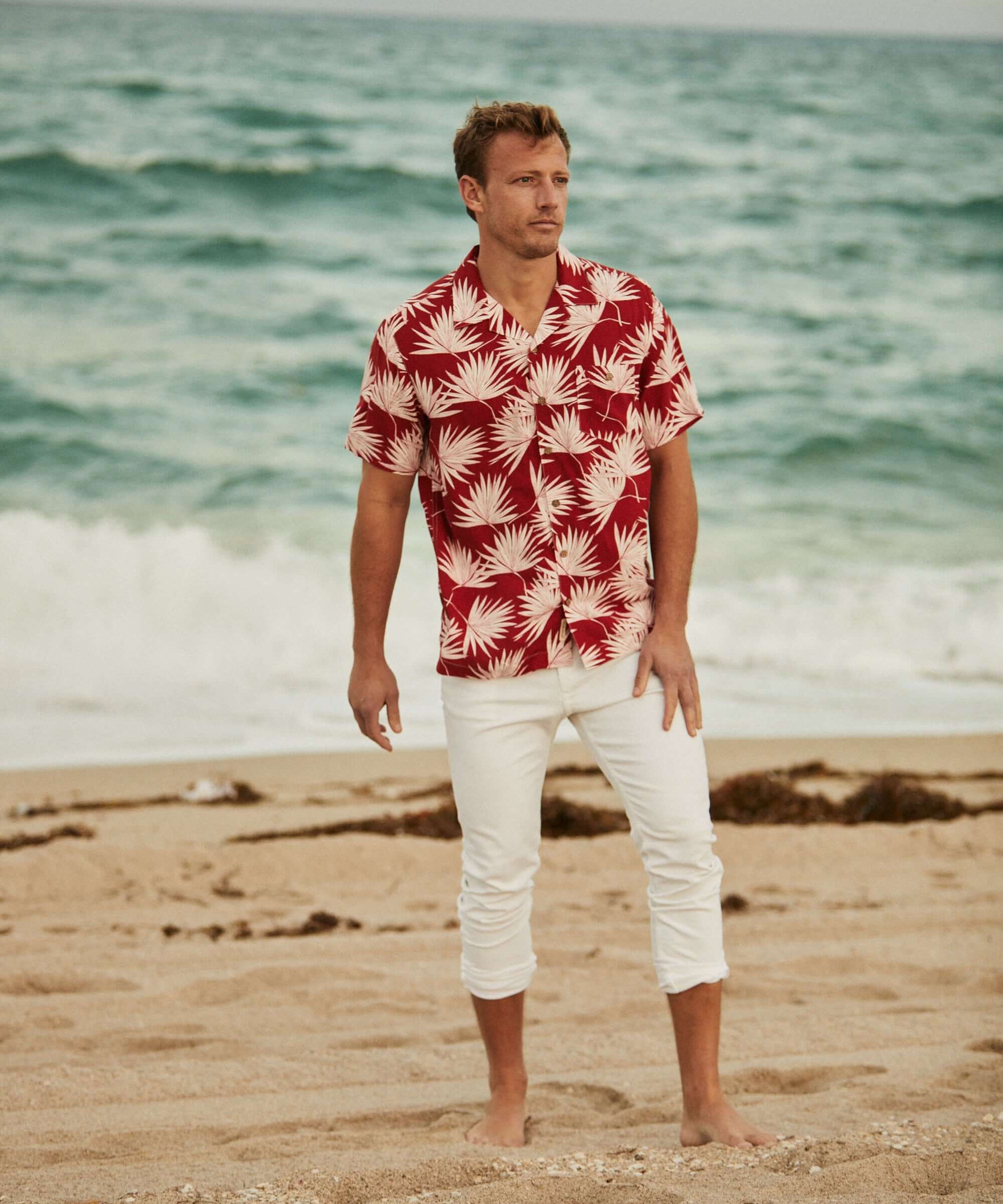 Short Sleeve Rayon Printed Camp Shirt In Tandoori Spice | Woven Shirts | Weatherproof Vintage