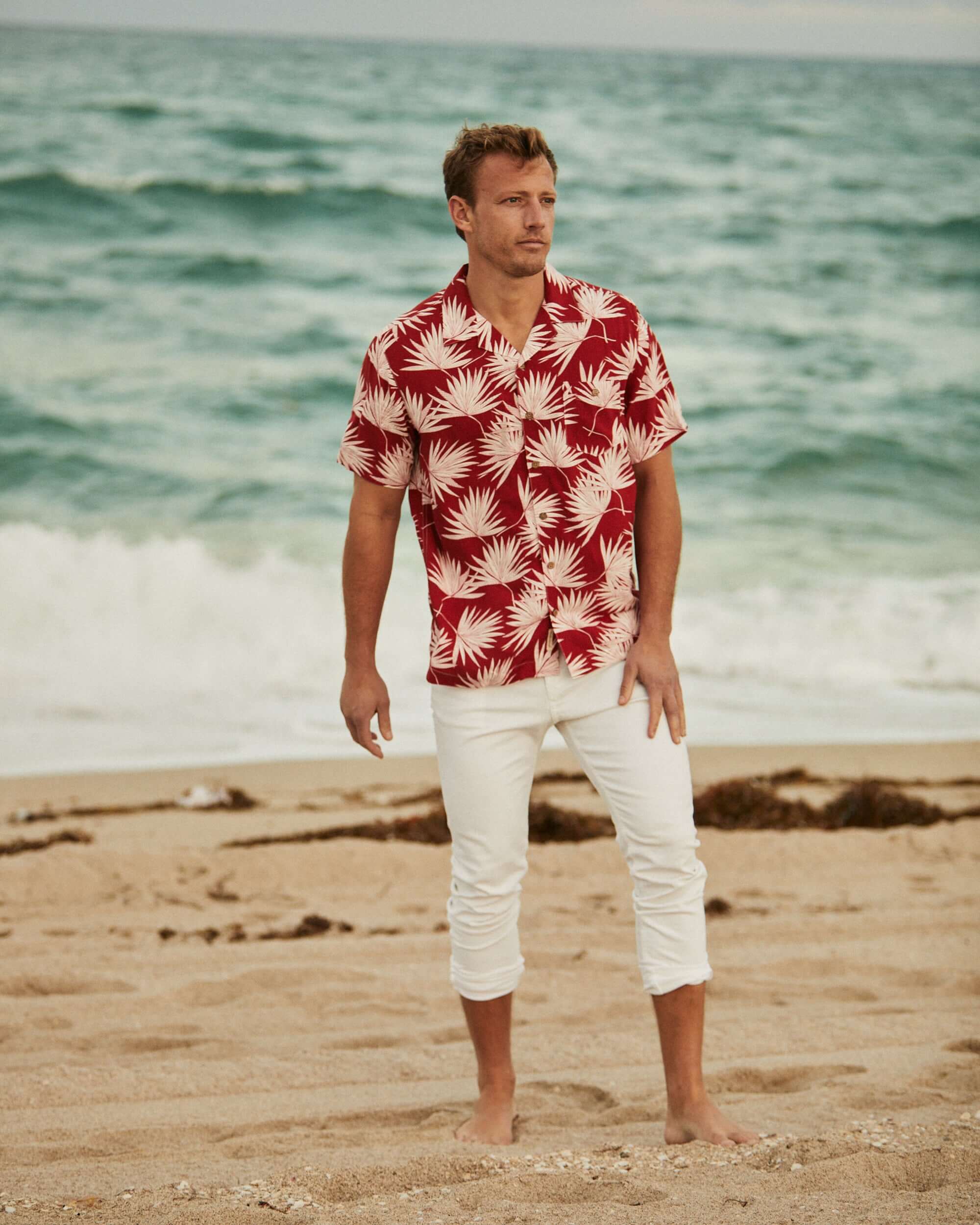Short Sleeve Rayon Printed Camp Shirt In Tandoori Spice | Woven Shirts | Weatherproof Vintage