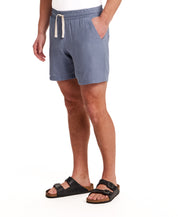 7" Linen Blend Short in Infinity Blue