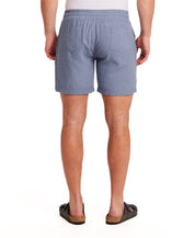 7" Linen Blend Short in Infinity Blue