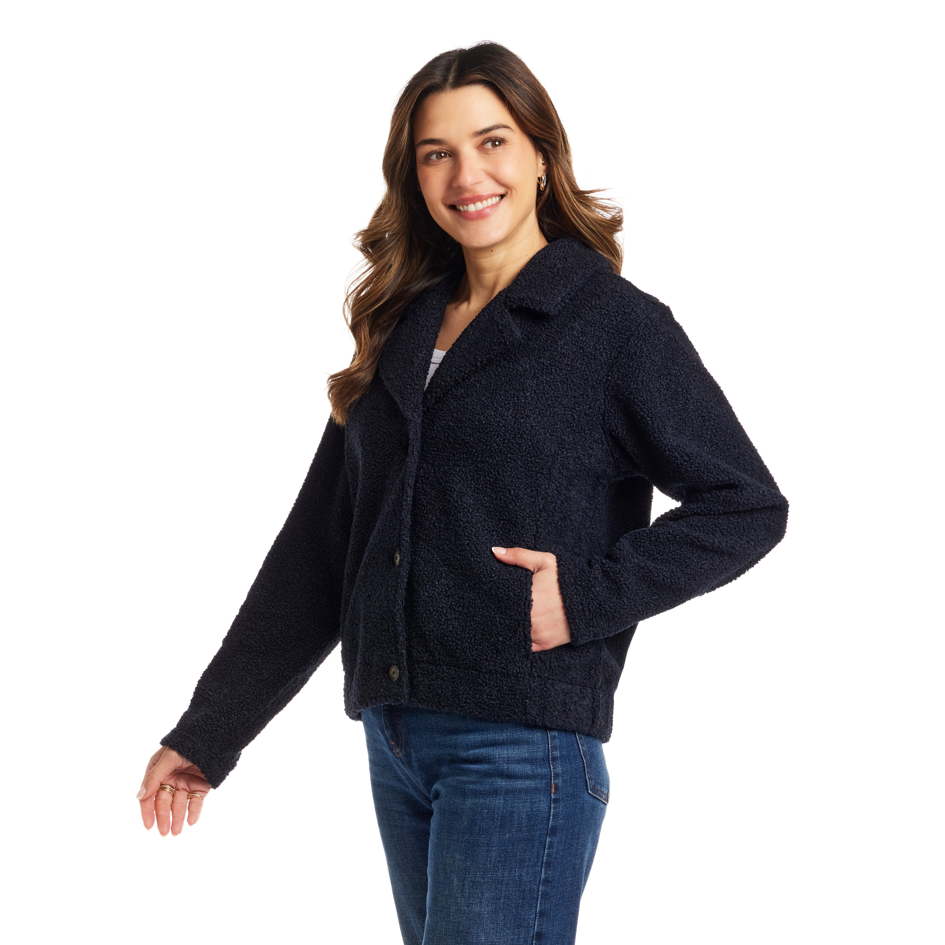 Women's Teddy Fleece Jacket in Seaborne
