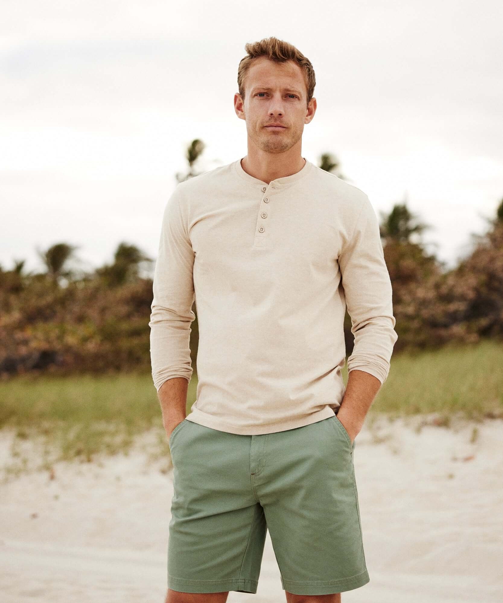 9" Cotton Twill Stretch Short In Sea Spray | Bottoms & Denim | Weatherproof Vintage