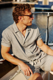 Bundle Jacquard Resort Shirt + Shorts in Navy Diamond
