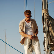 Diamond Knit Resort Shirt in Khaki