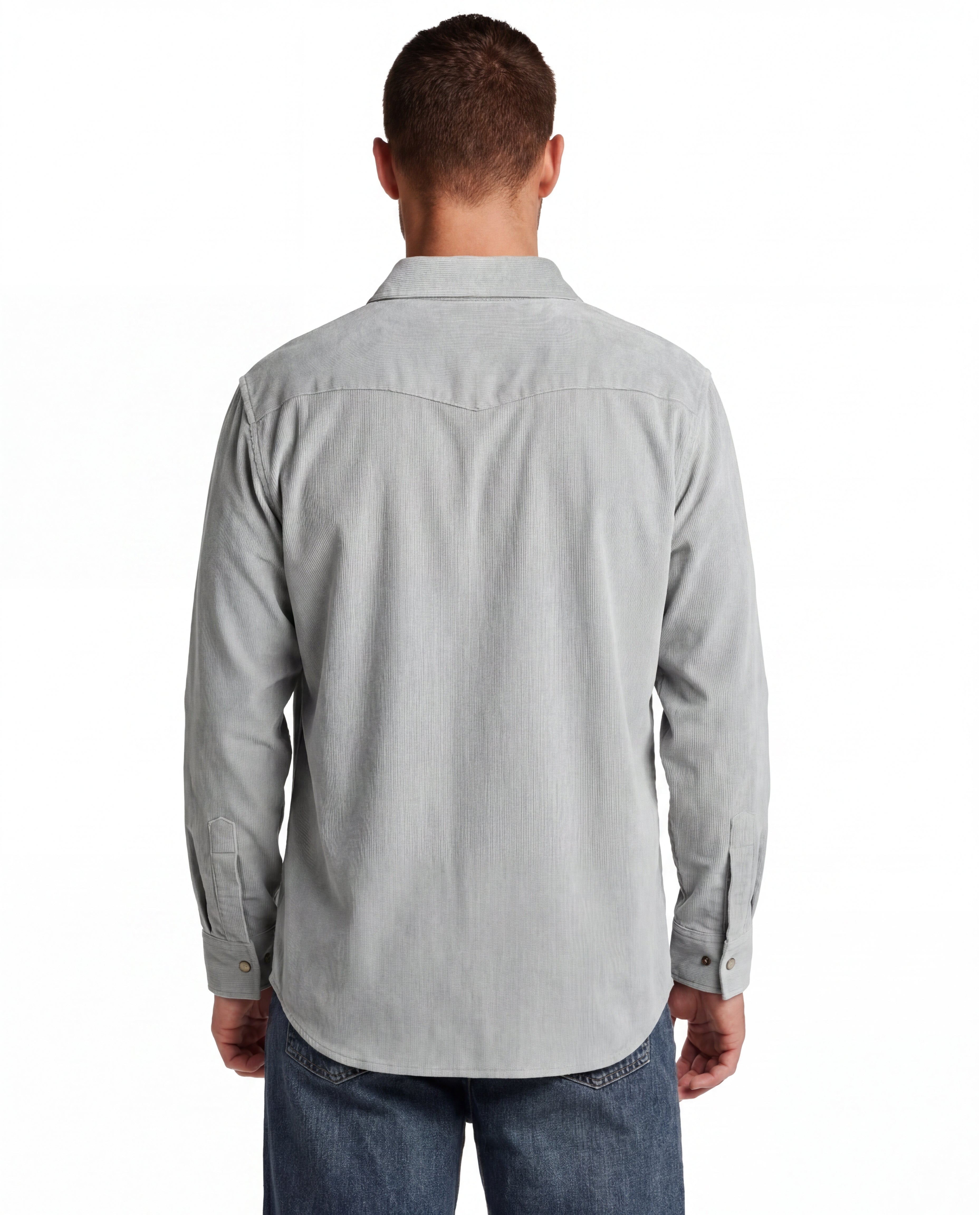 Stretch Corduroy Western Shirt in Ultimate Gray