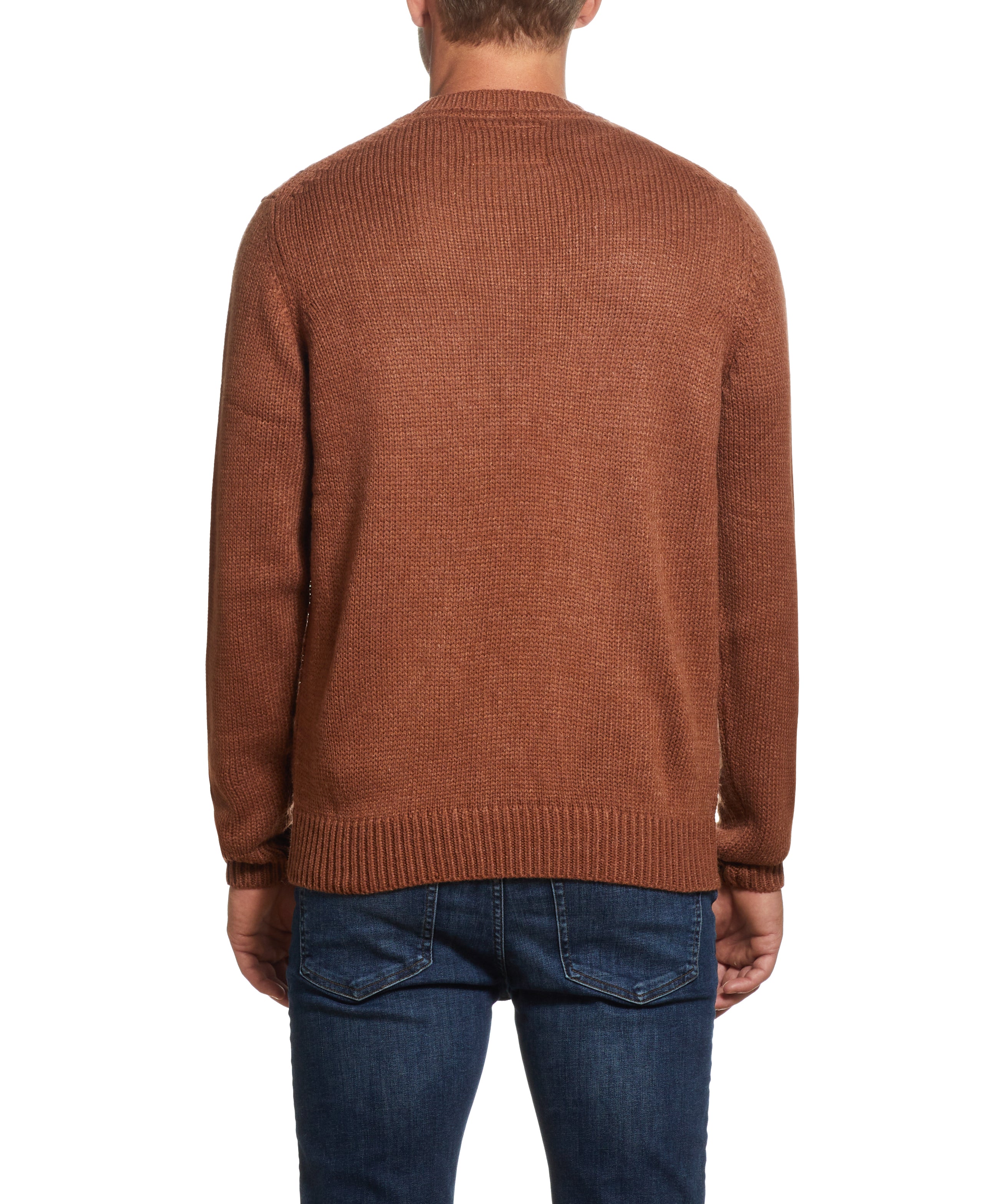 Chevron Crew In Dark Nutmeg | Sweaters | Weatherproof Vintage