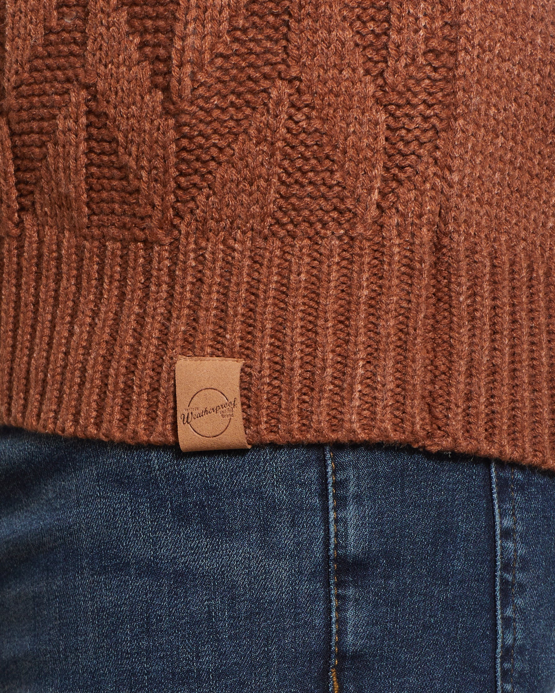 Chevron Crew In Dark Nutmeg | Sweaters | Weatherproof Vintage