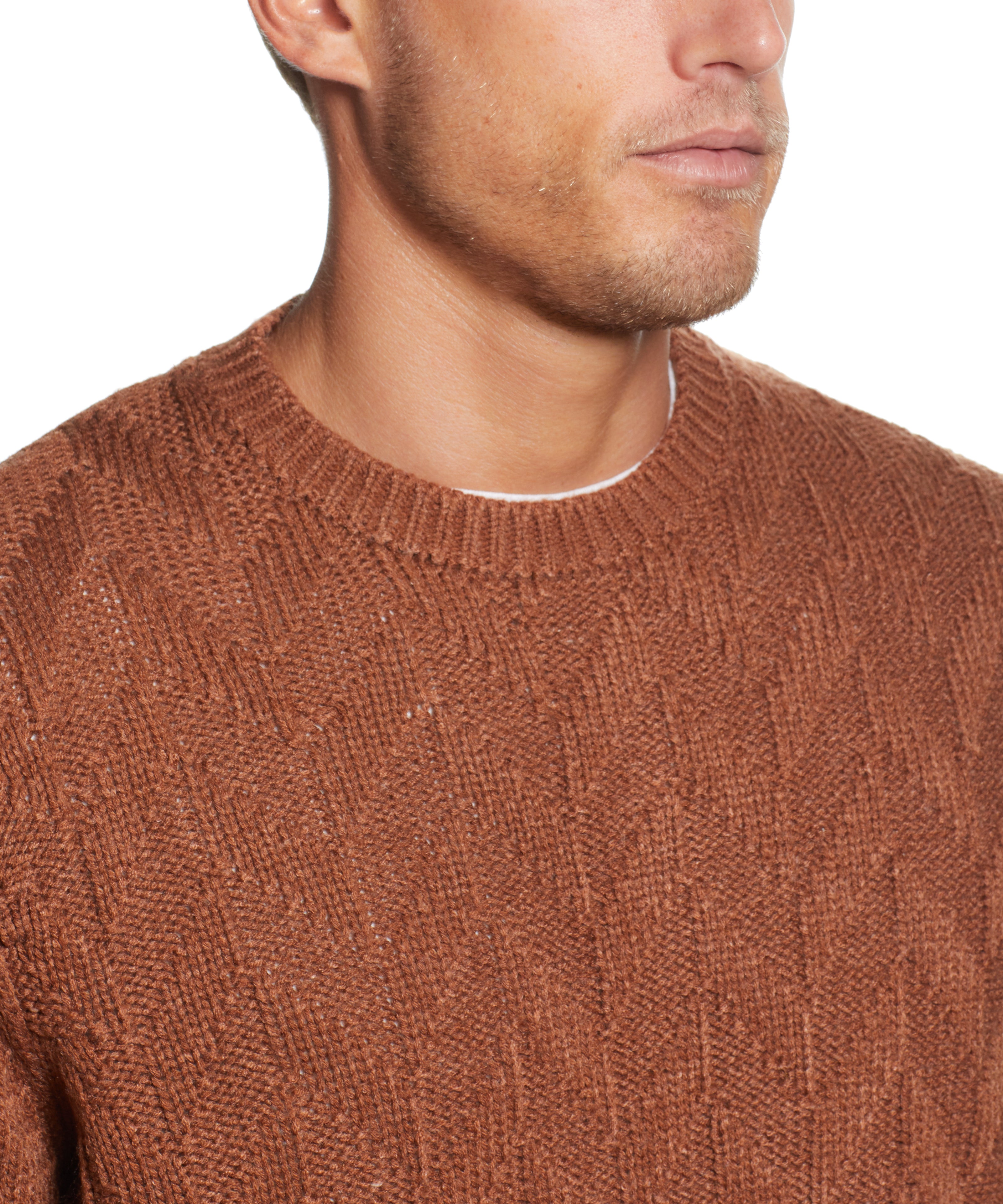Chevron Crew In Dark Nutmeg | Sweaters | Weatherproof Vintage