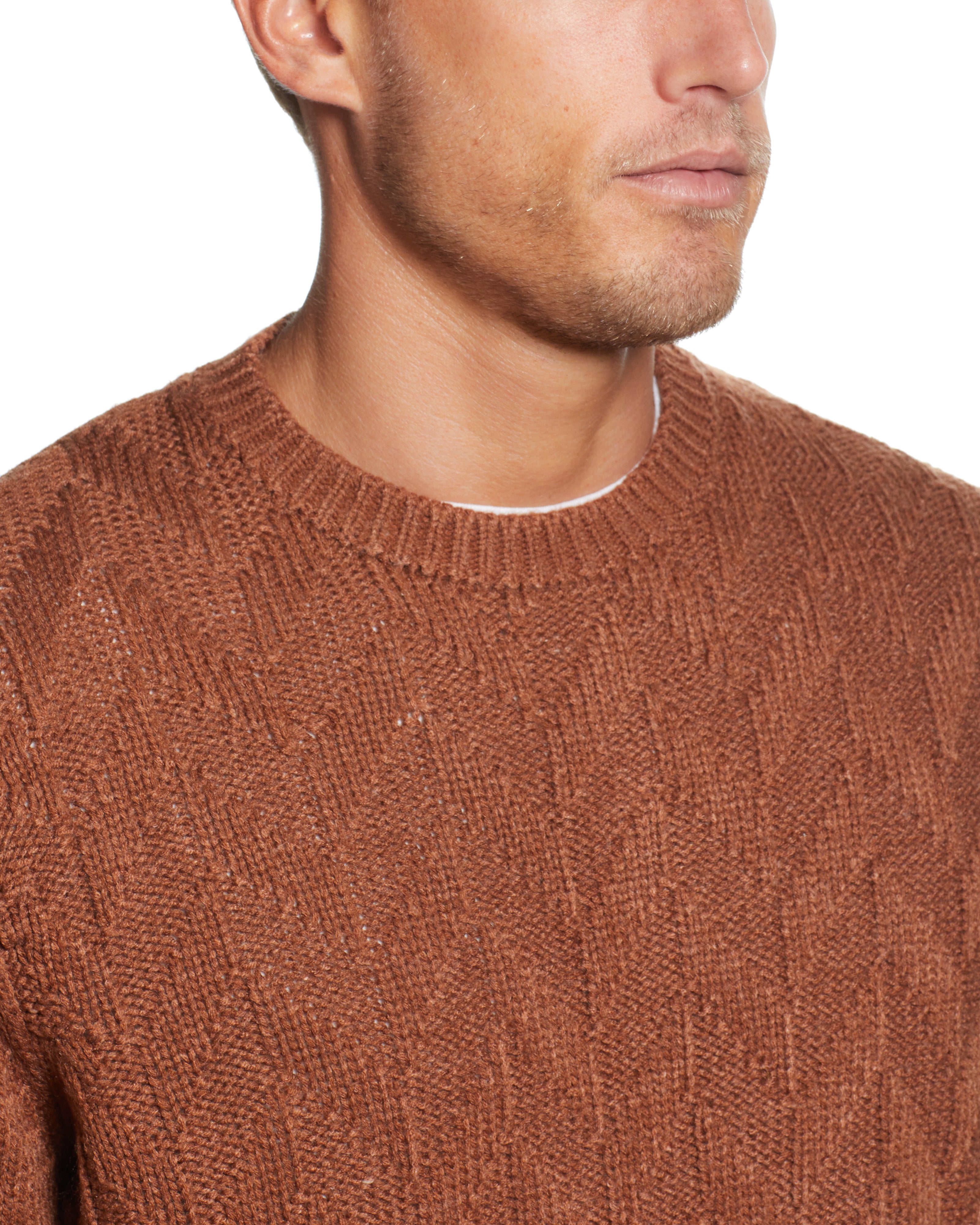 Chevron Crew In Dark Nutmeg | Sweaters | Weatherproof Vintage