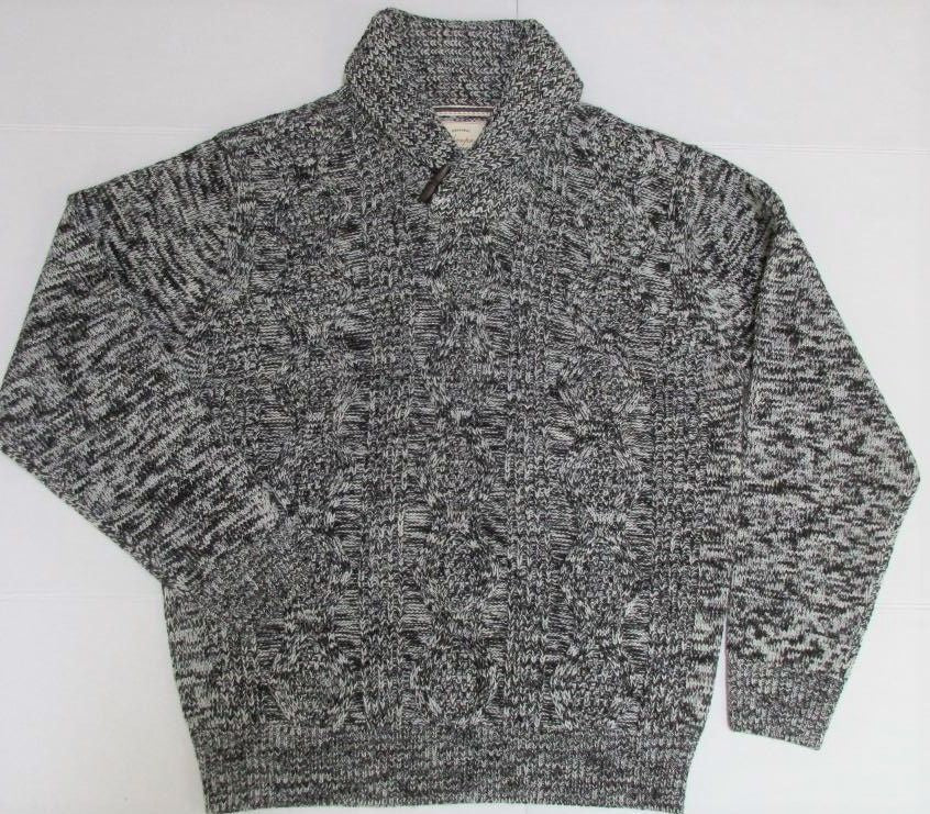 CHUNKY SHAWL COLLARED PULLOVER in ECRU (F2640628WV)