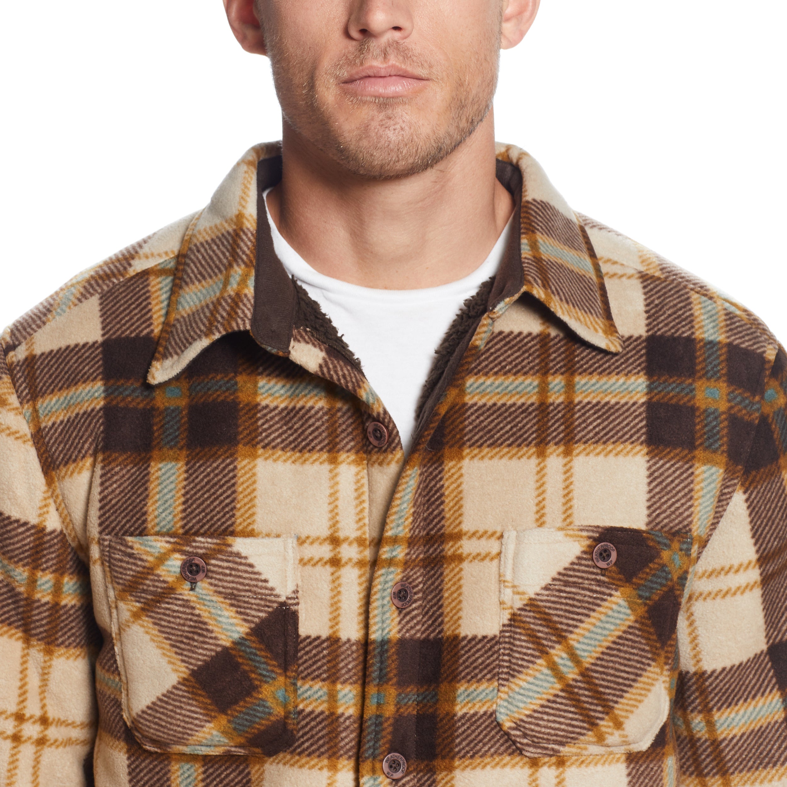 SHERPA LINED SHIRT JACKET in LATTE