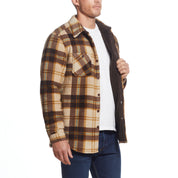 Sherpa Lined Shirt Jacket In Latte