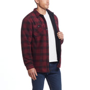 SHERPA LINED SHIRT JACKET in TAWNY PORT RED