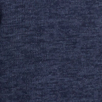 Fisherman Shawl In Dark Denim Htr close-up texture showcasing the rich dark denim color and elegant knit pattern.