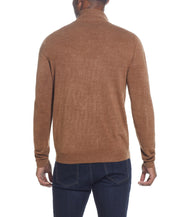 Soft Touch Quarter Zip Sweater in Almond Heather