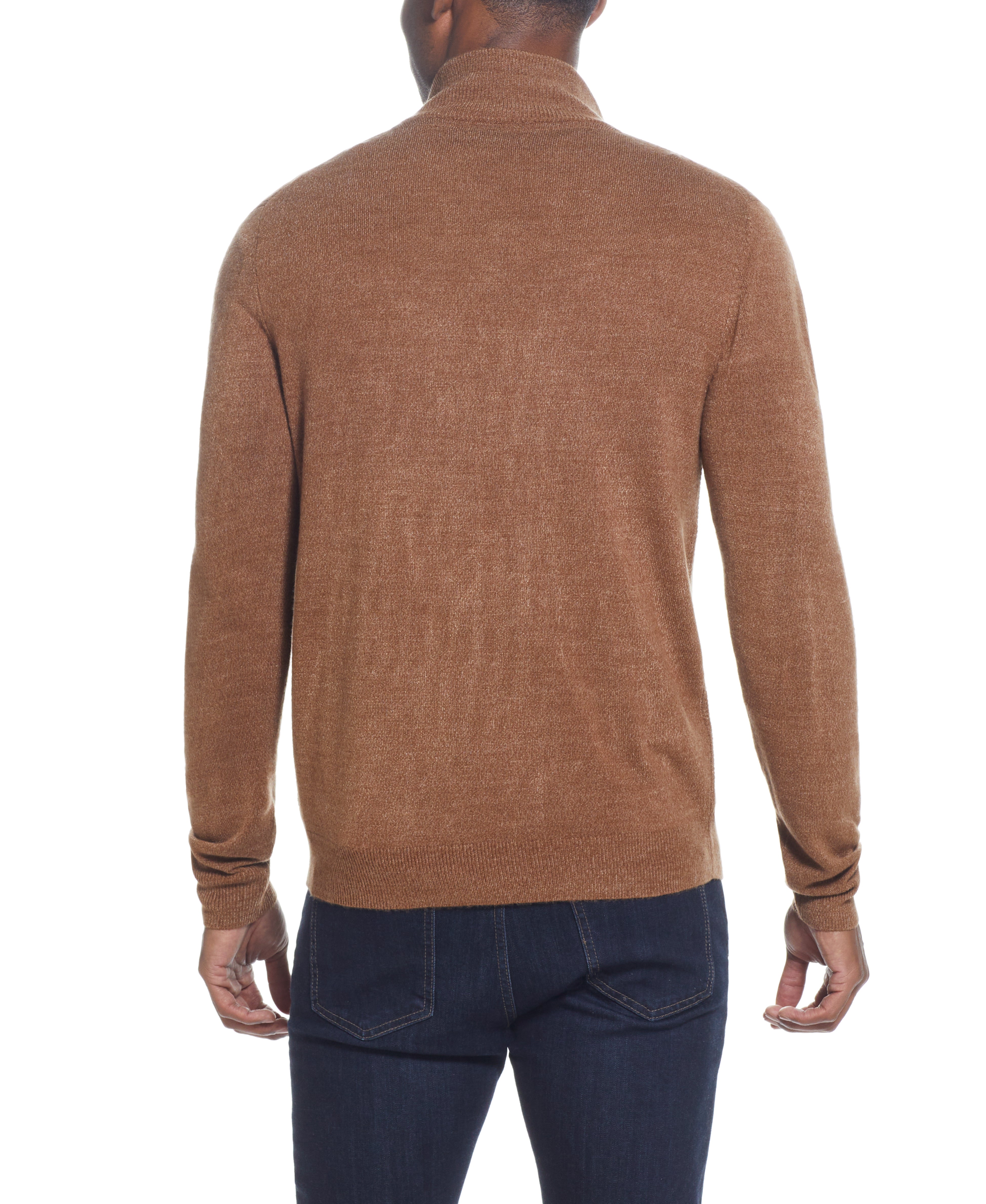 Soft Touch Quarter Zip Sweater in Almond Heather