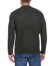 Half Cardi Stitch Crew Sweater In Dark Olive