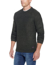 Half Cardi Stitch Crew Sweater In Dark Olive