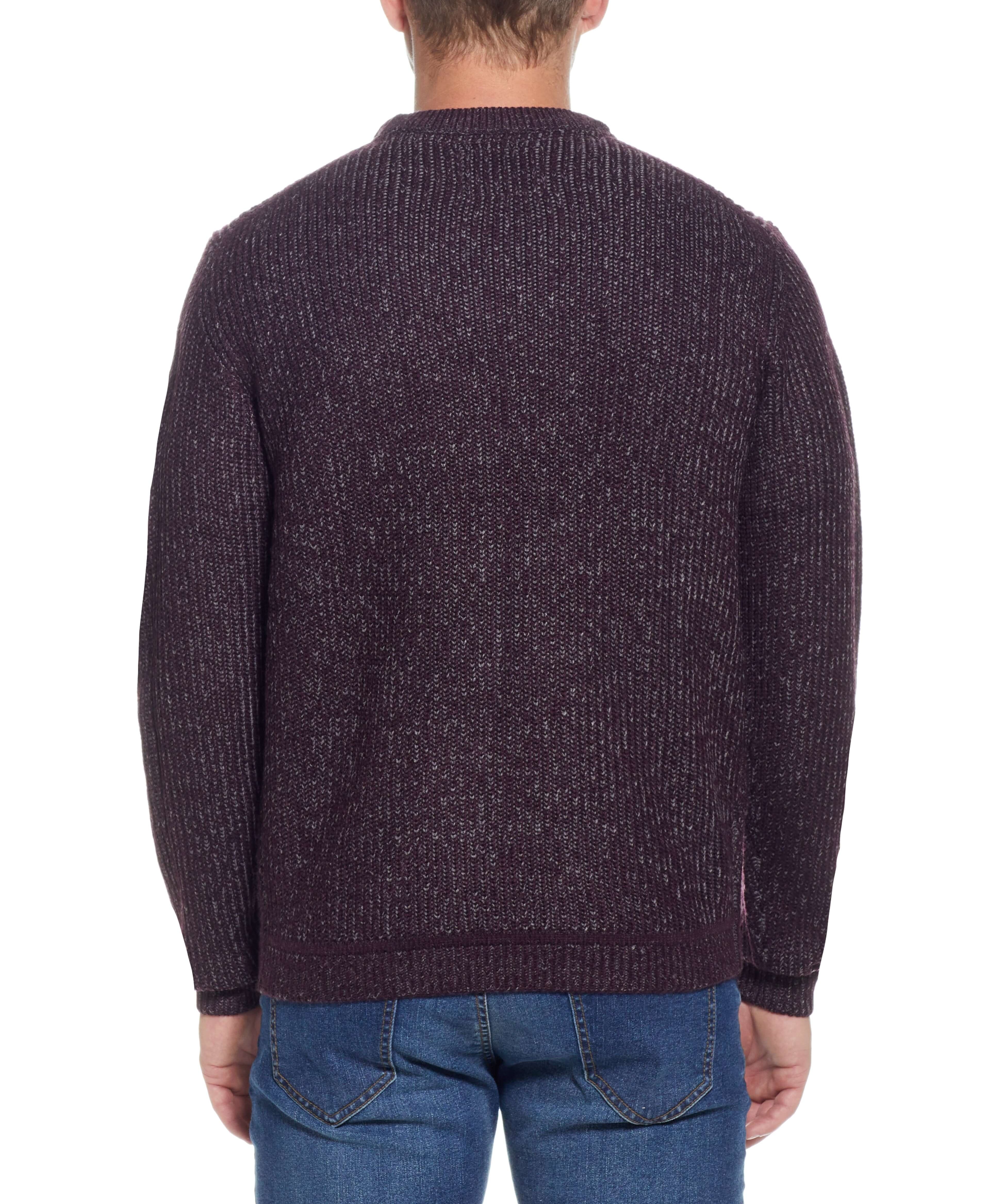 Half Cardi Stitch Crew Sweater In Deep Burgundy | Sweaters | Weatherproof Vintage