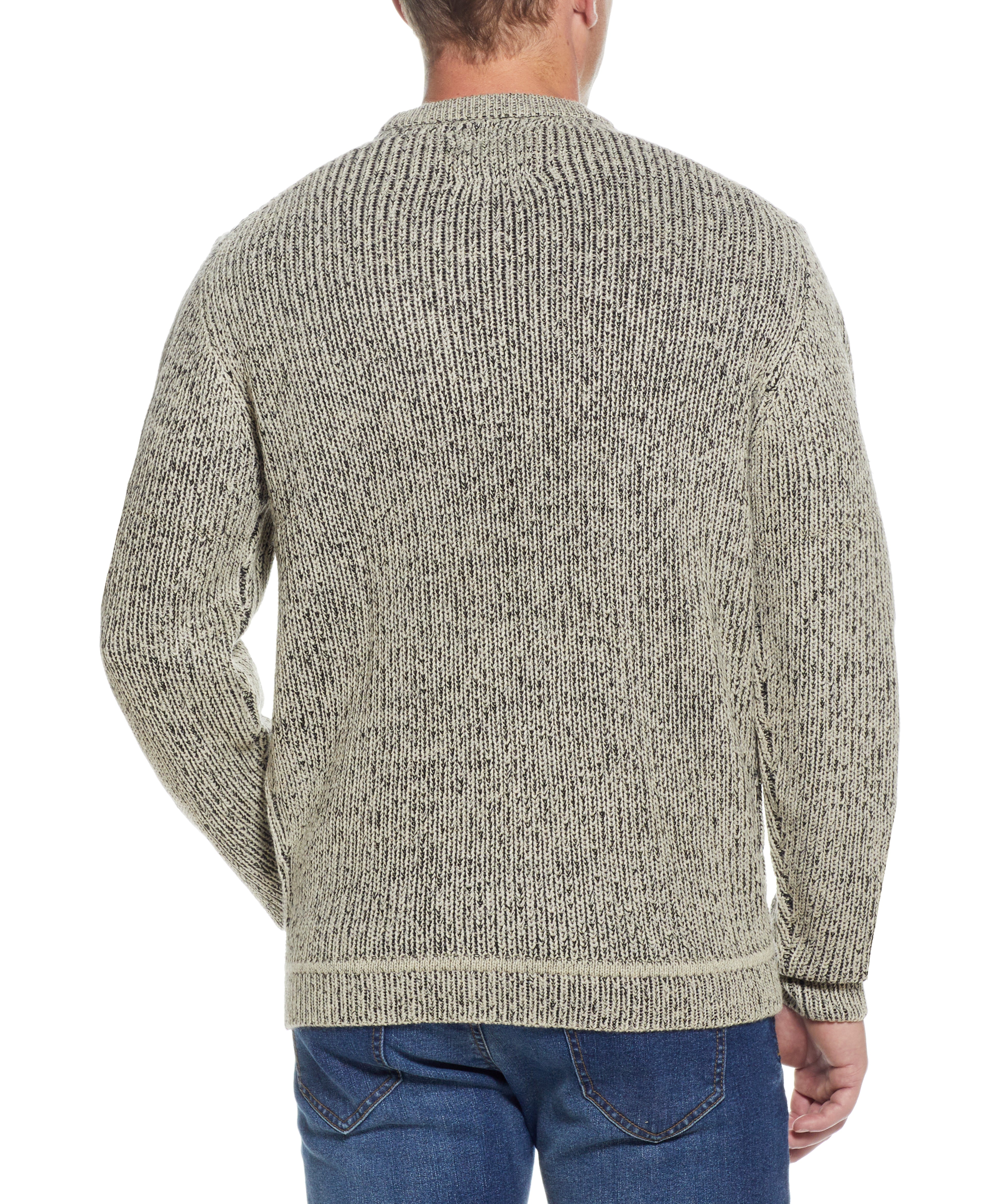 HALF CARDI STITCH CREW SWEATER in SESAME | Sweaters | Weatherproof Vintage