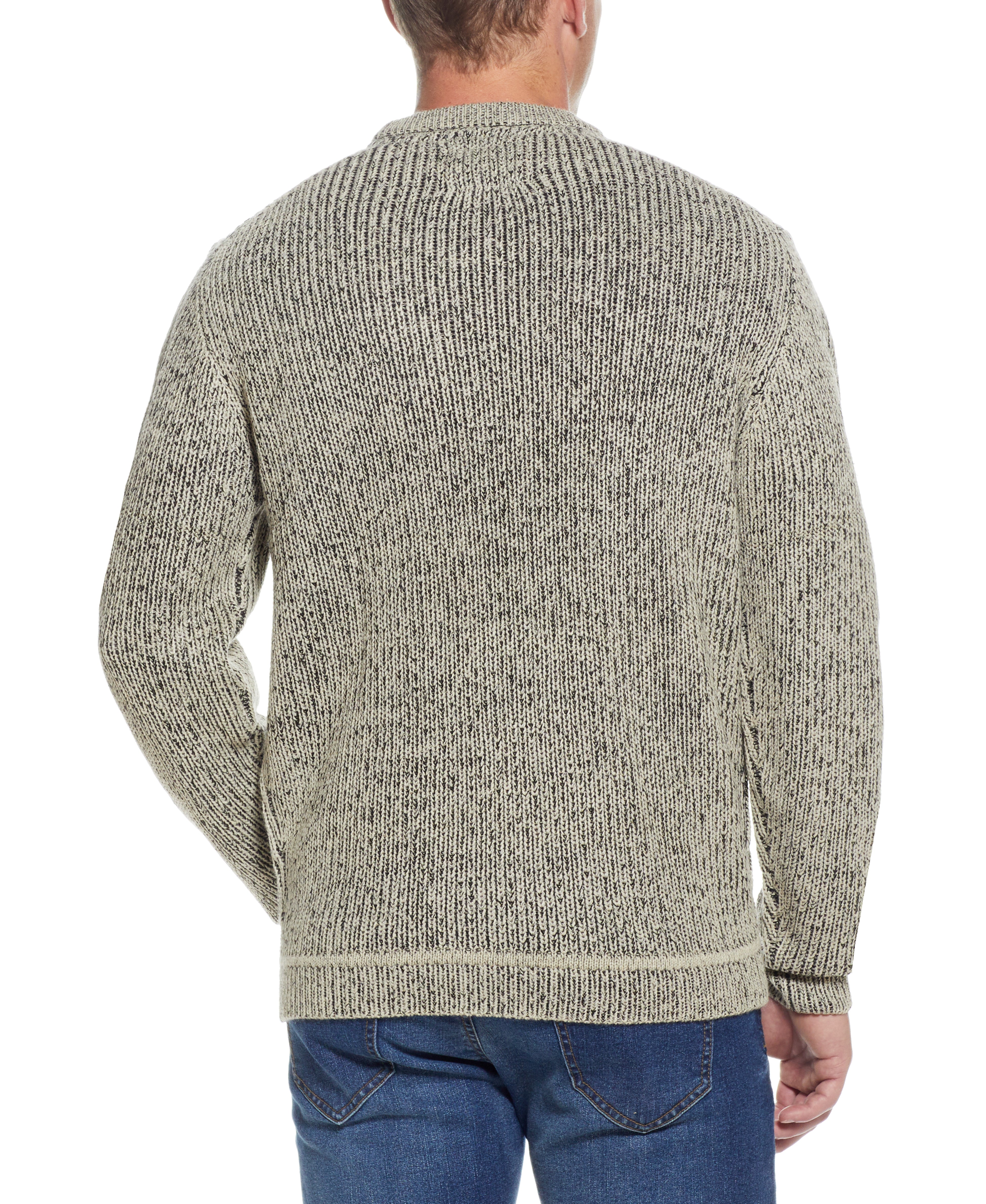 HALF CARDI STITCH CREW SWEATER in SESAME | Sweaters | Weatherproof Vintage