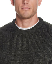 Half Cardi Stitch Crew Sweater In Dark Olive