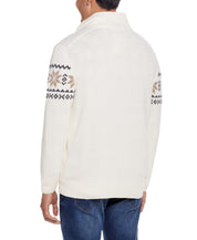 Snowflake Quarter Zip Sweater In Ivory