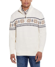 Snowflake Quarter Zip Sweater In Ivory
