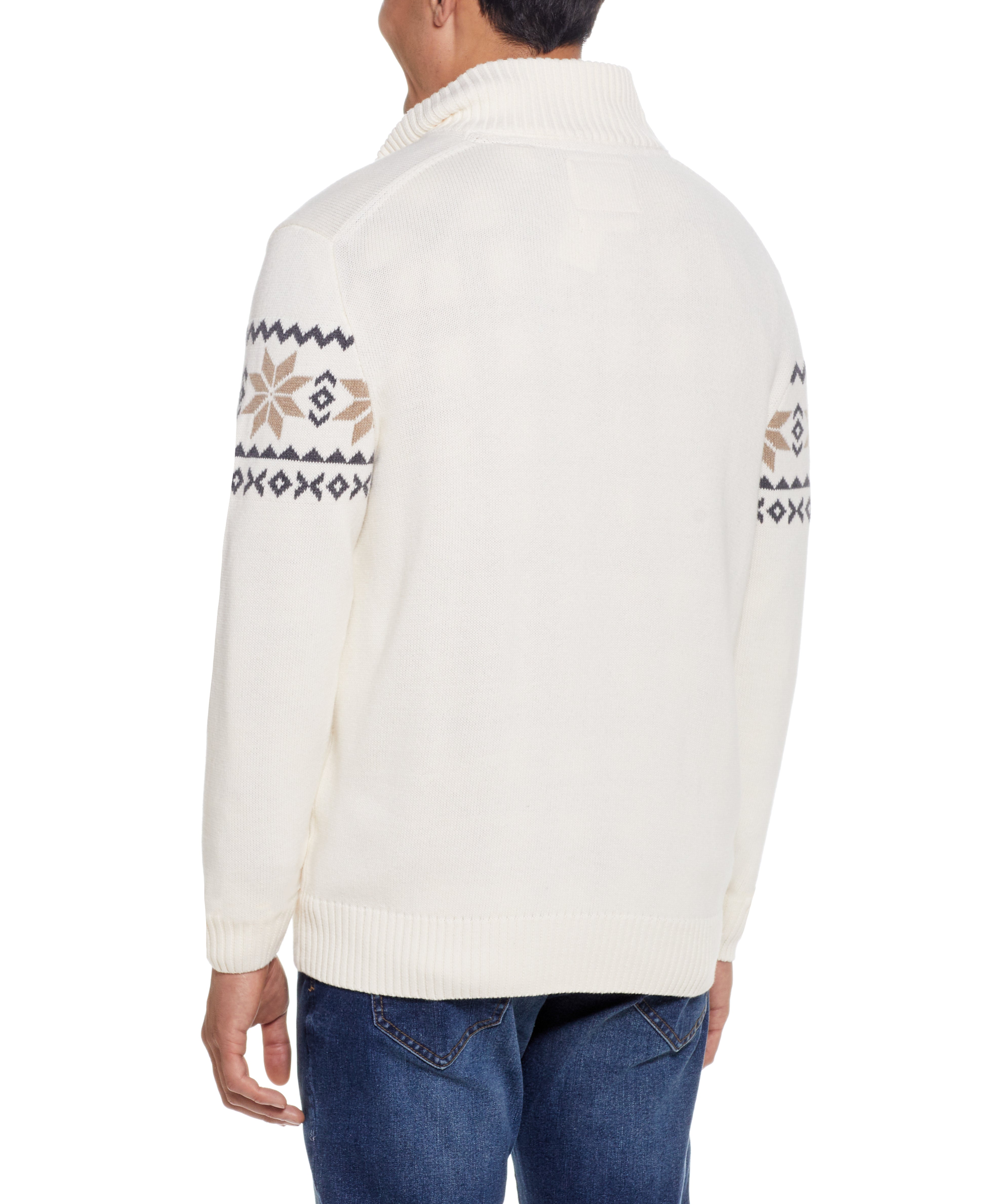 Snowflake Quarter Zip Sweater In Ivory