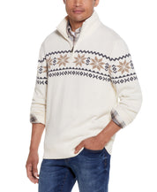 Snowflake Quarter Zip Sweater In Ivory