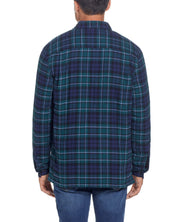 Sherpa Lined Shirt Jacket In Evergreen