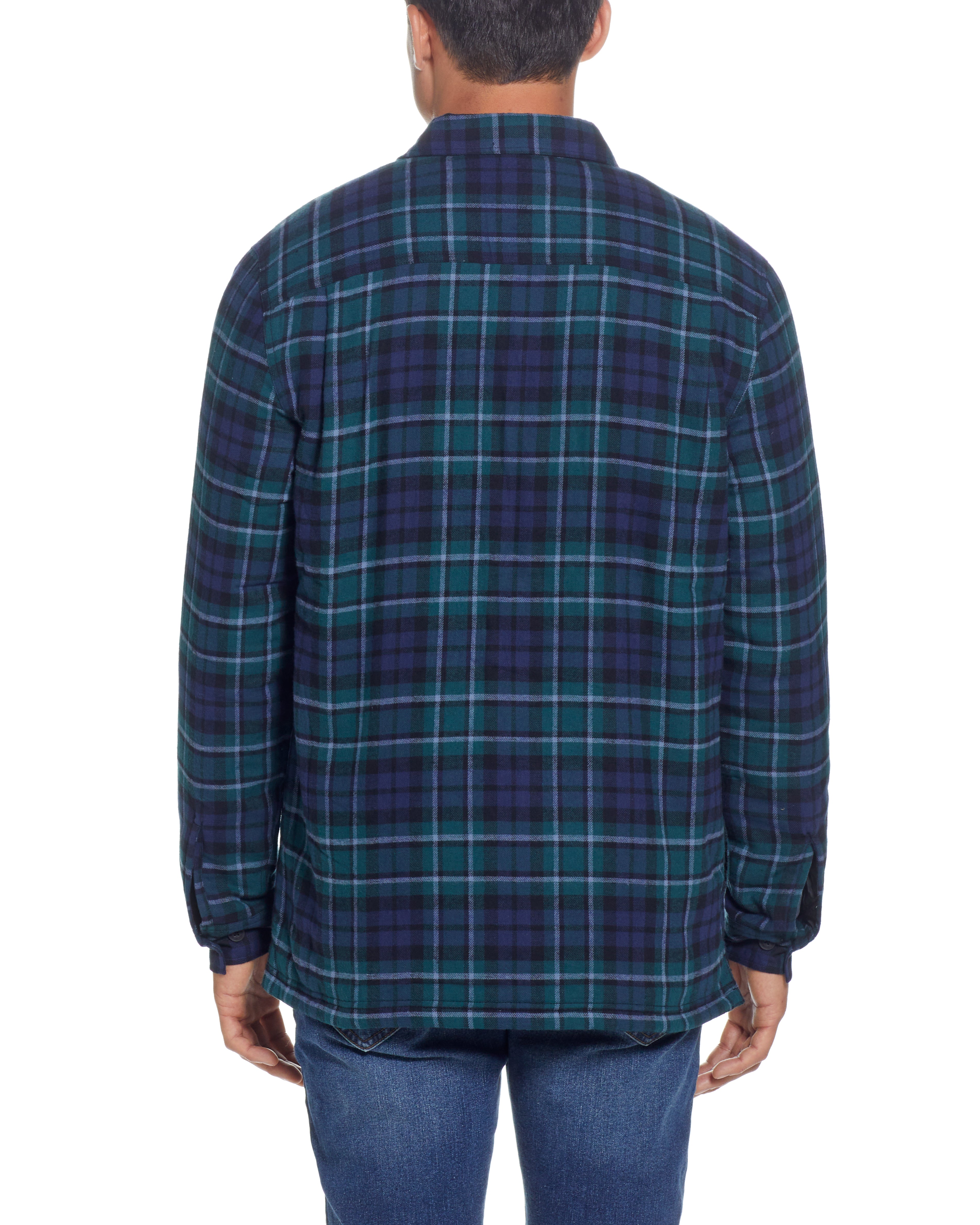 Sherpa Lined Shirt Jacket In Evergreen