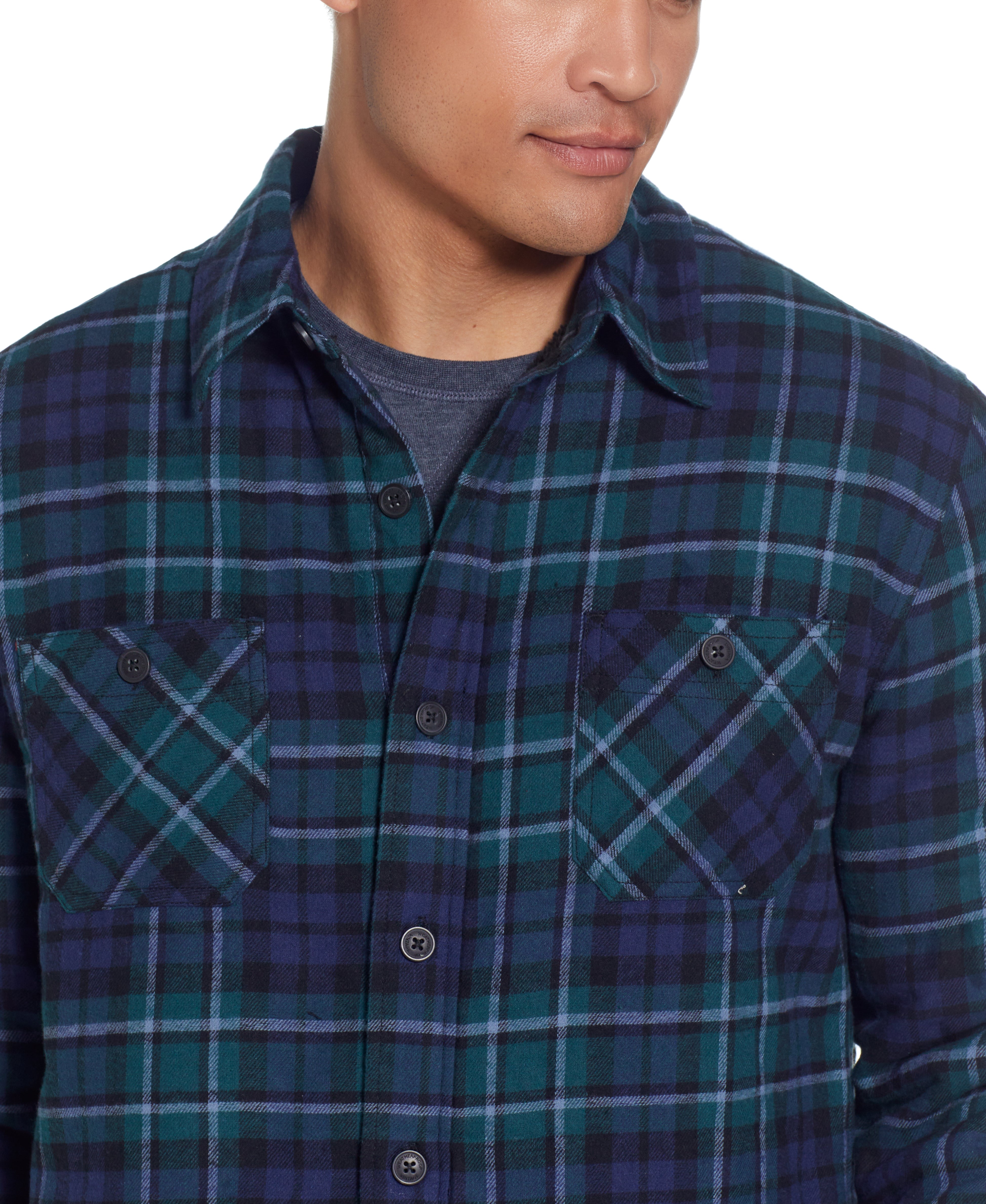 Sherpa Lined Shirt Jacket In Evergreen