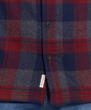 Sherpa Lined Flannel Shirt Jacket In Red Dahlia