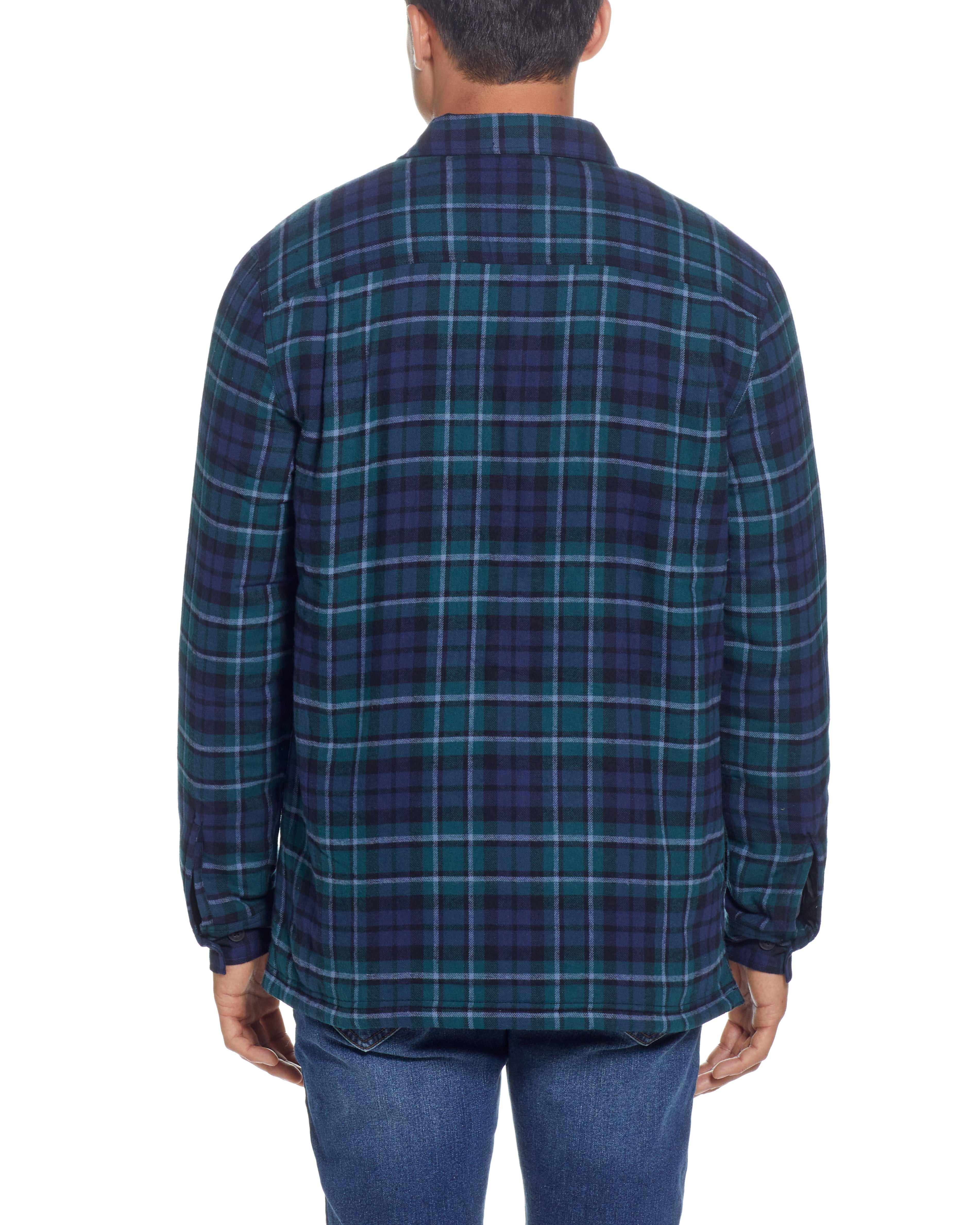 SHERPA LINED SHIRT JACKET IN EVERGREEN