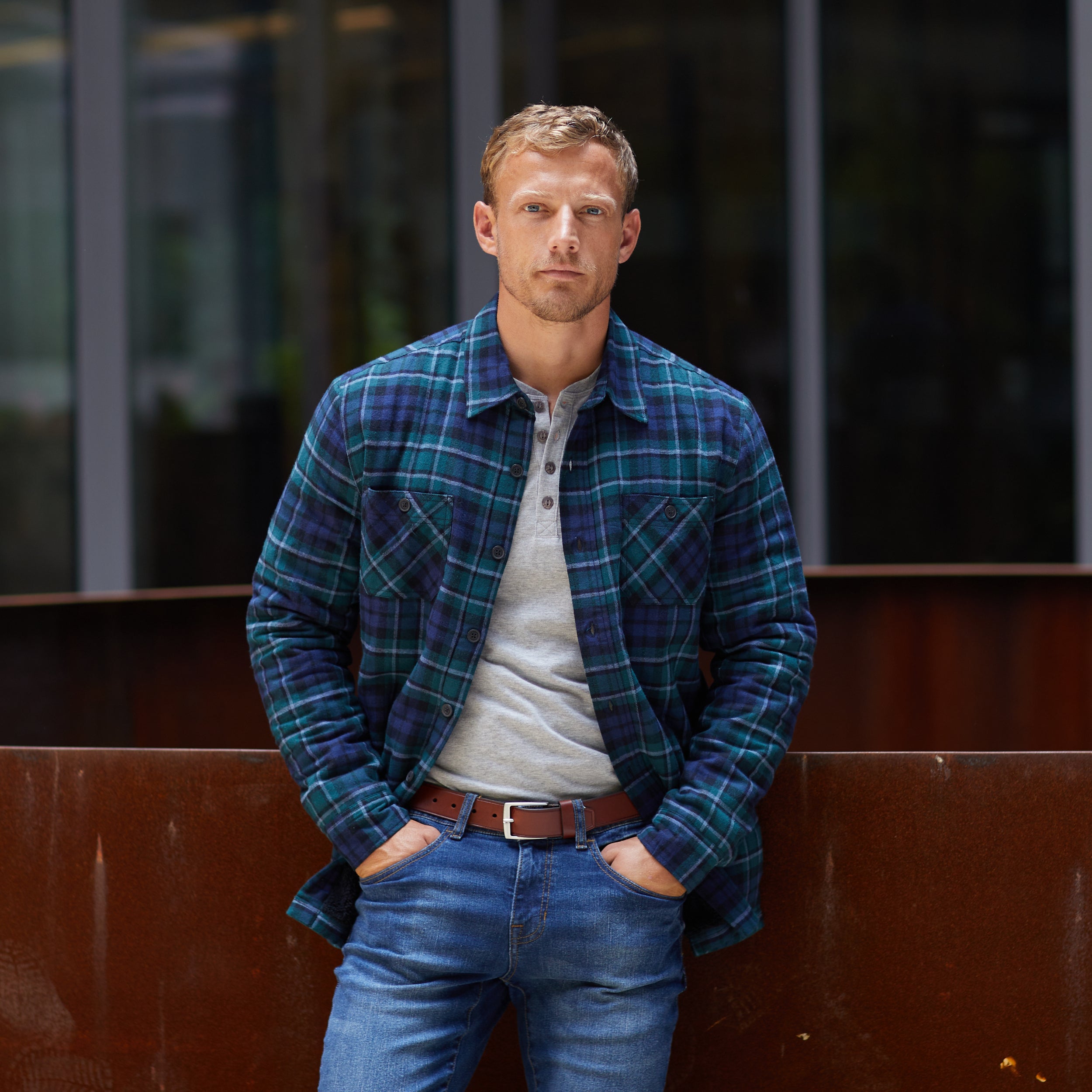 Sherpa Lined Flannel Shirt Jacket Evergreen