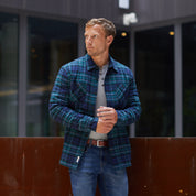 Sherpa Lined Shirt Jacket In Evergreen