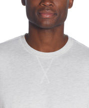 L/S BRUSHED JERSEY CREW in OATMEAL with crew neck and relaxed fit, showcasing ribbed cuffs.