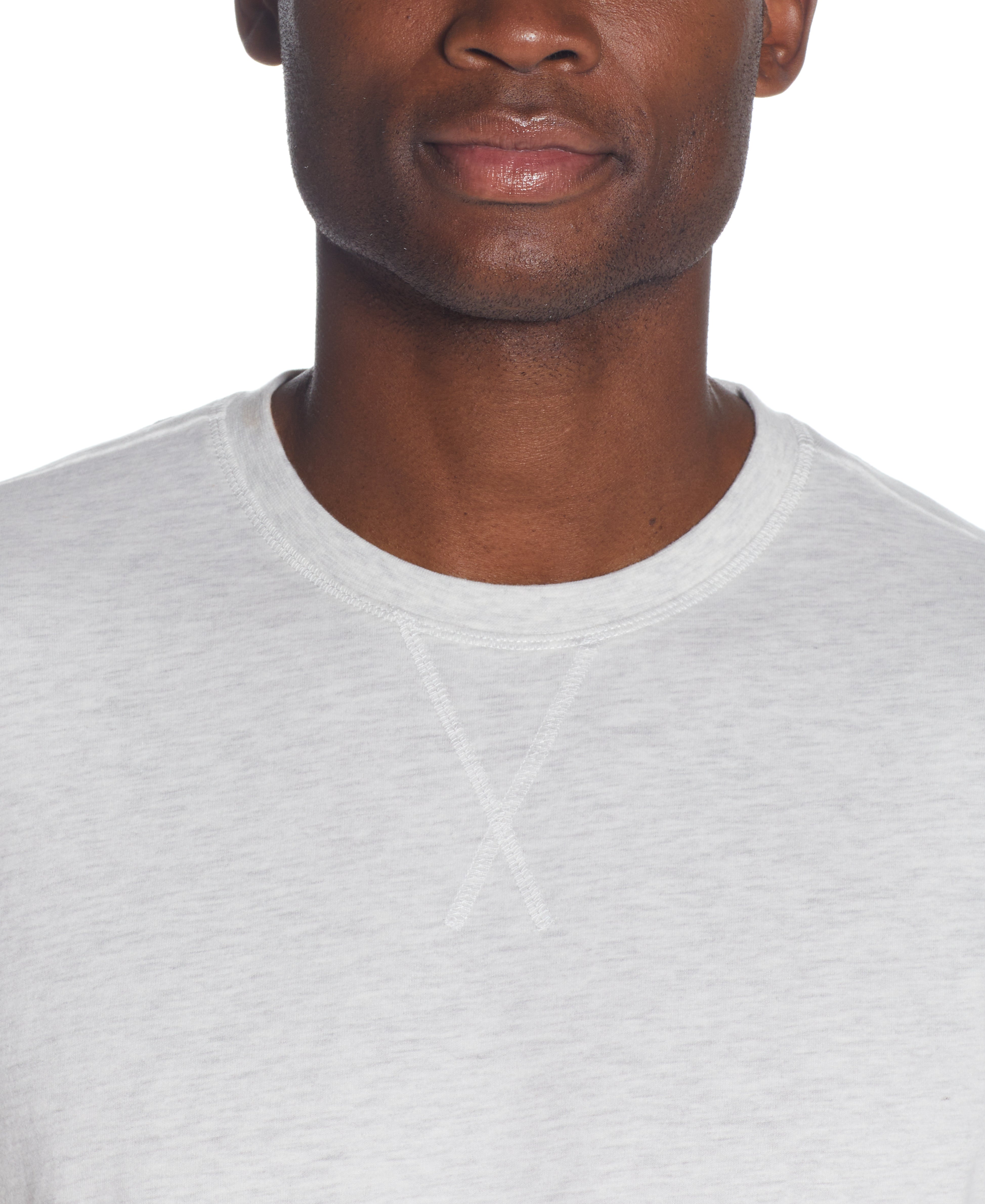L/S BRUSHED JERSEY CREW in OATMEAL with crew neck and relaxed fit, showcasing ribbed cuffs.