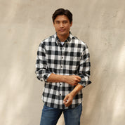 Antique Flannel Shirt In Black