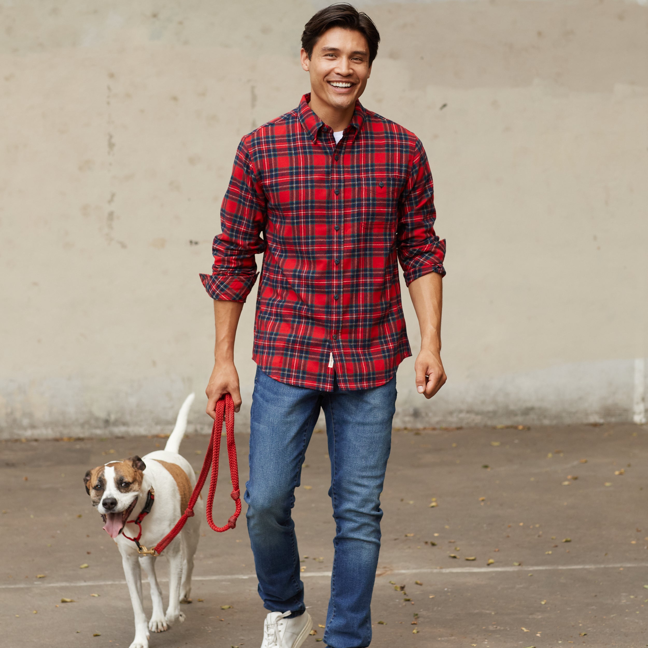 Holiday Antique Flannel Shirt In Red