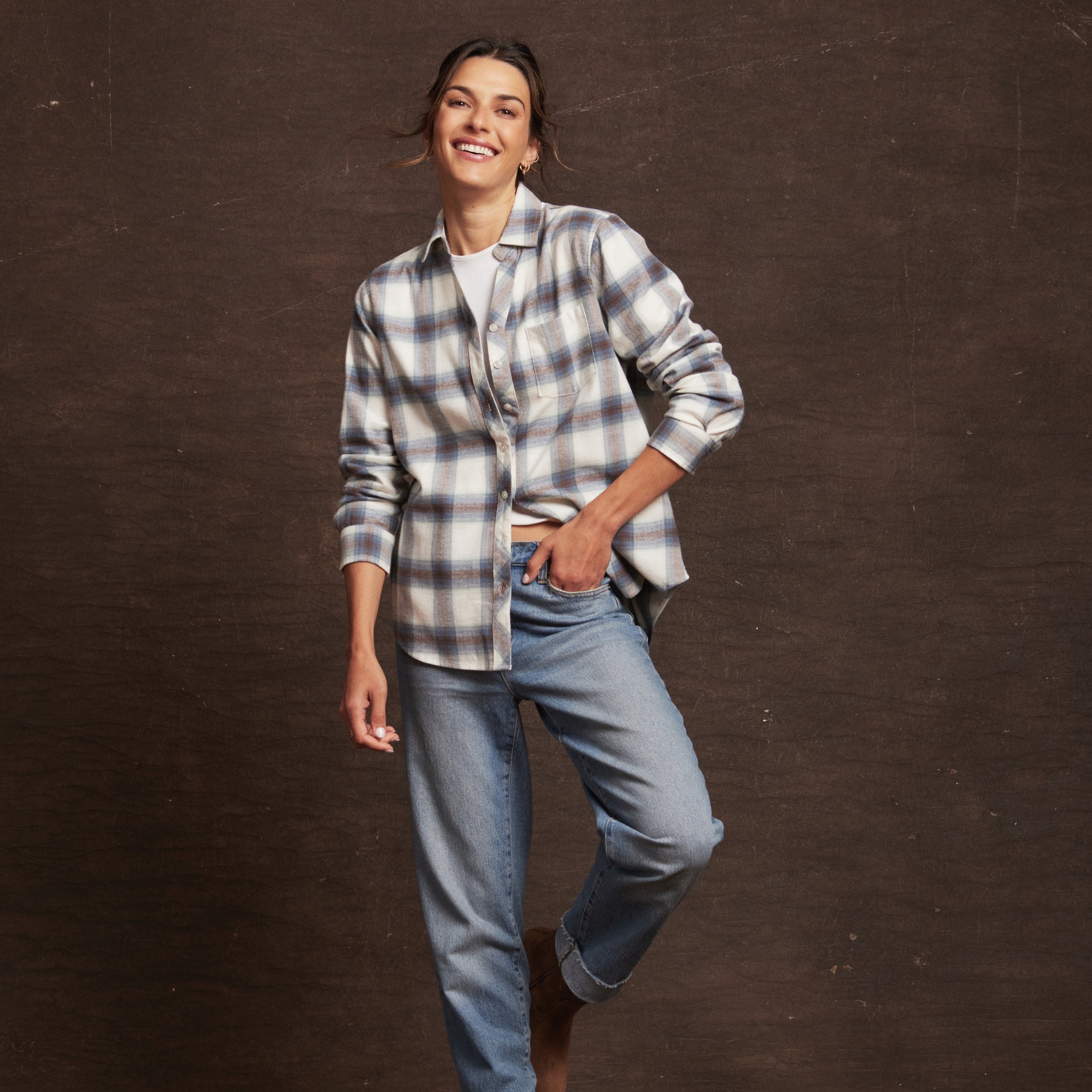 Women's Stretch Flannel in Blue