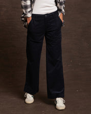 Women's Wide Leg Corduroy Pant in Navy