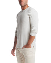 Long Sleeve Waffle Crew in Oatmeal
