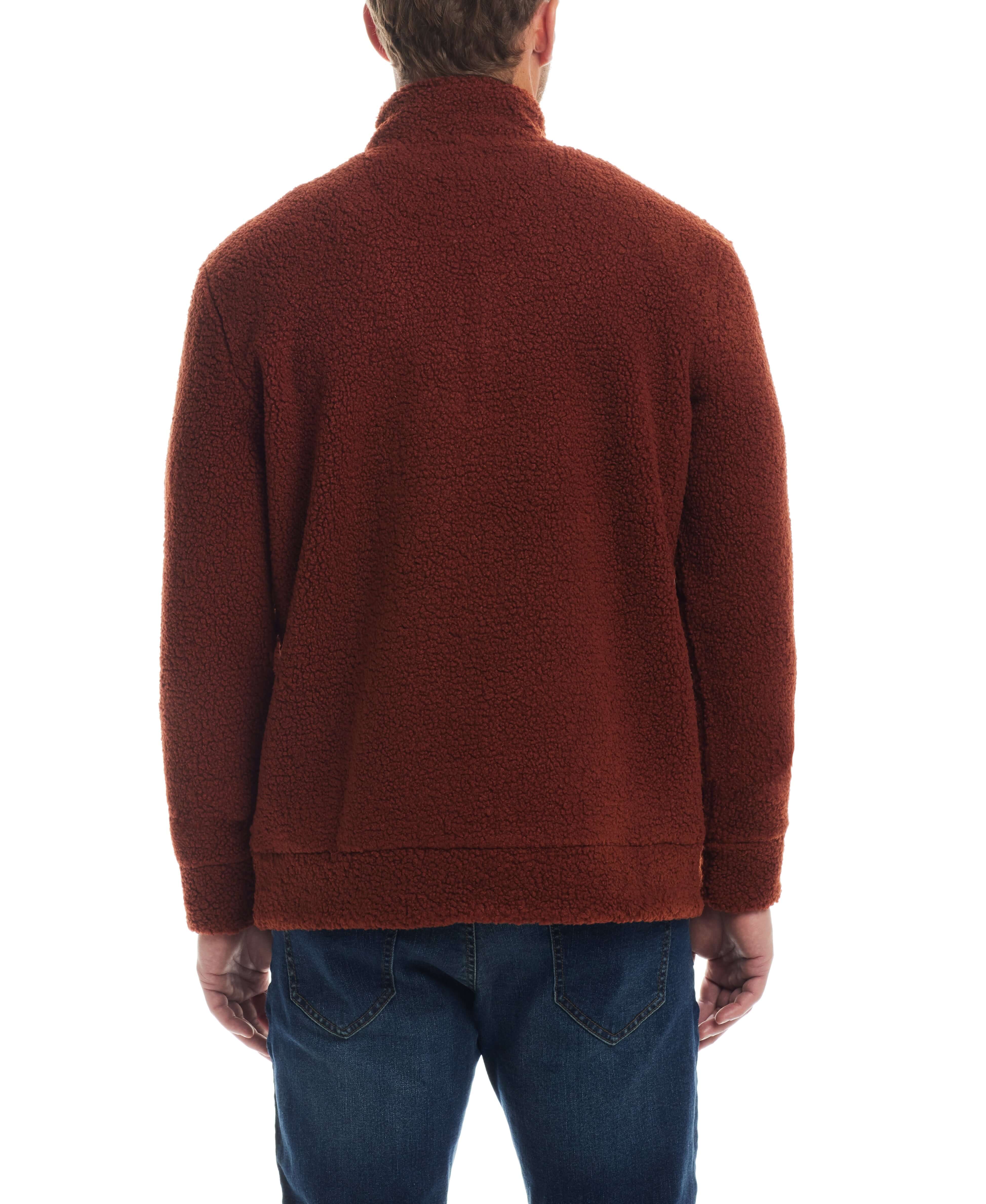 Teddy Sherpa Pullover In Roasted Russet