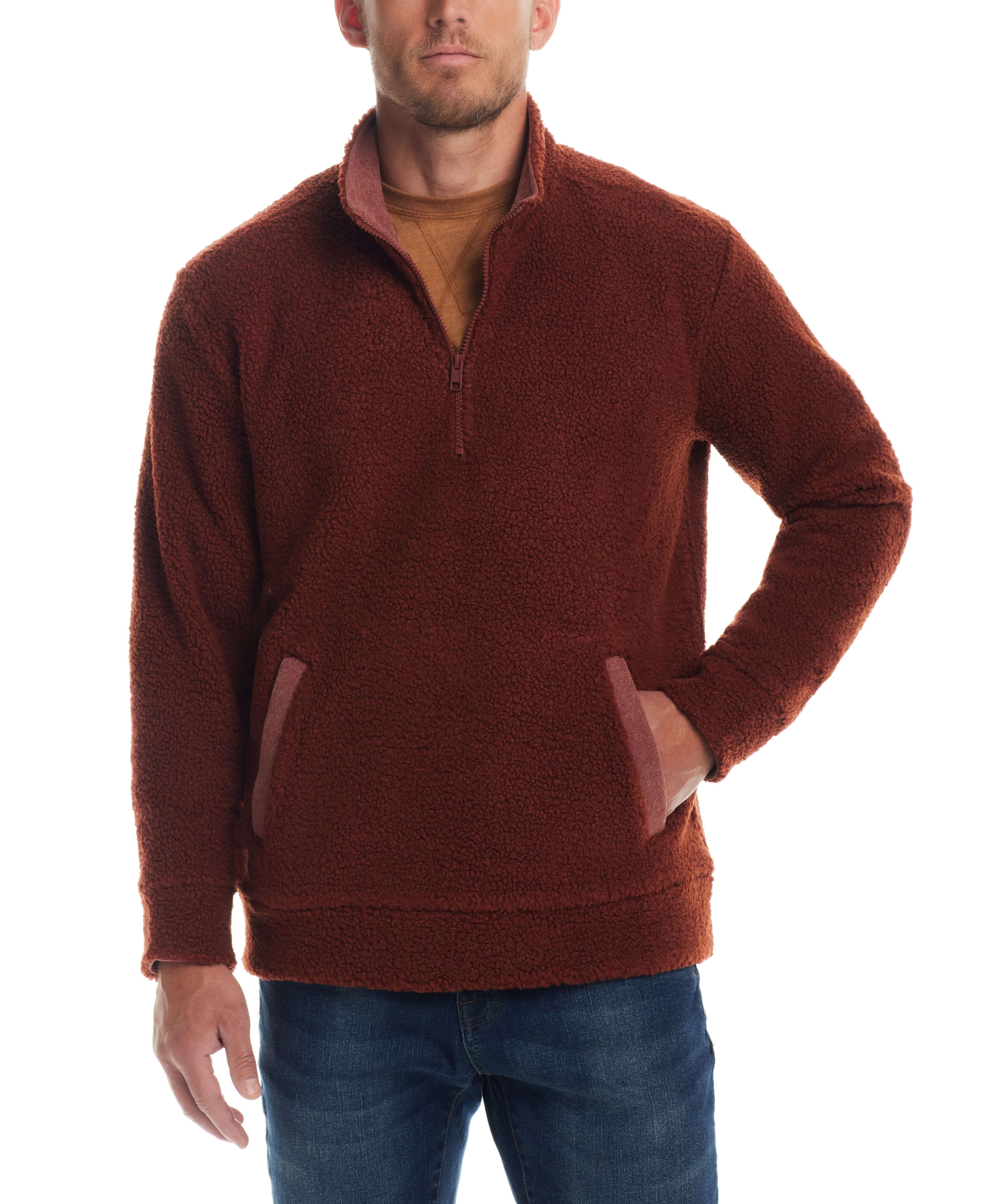 Teddy Sherpa Pullover In Roasted Russet