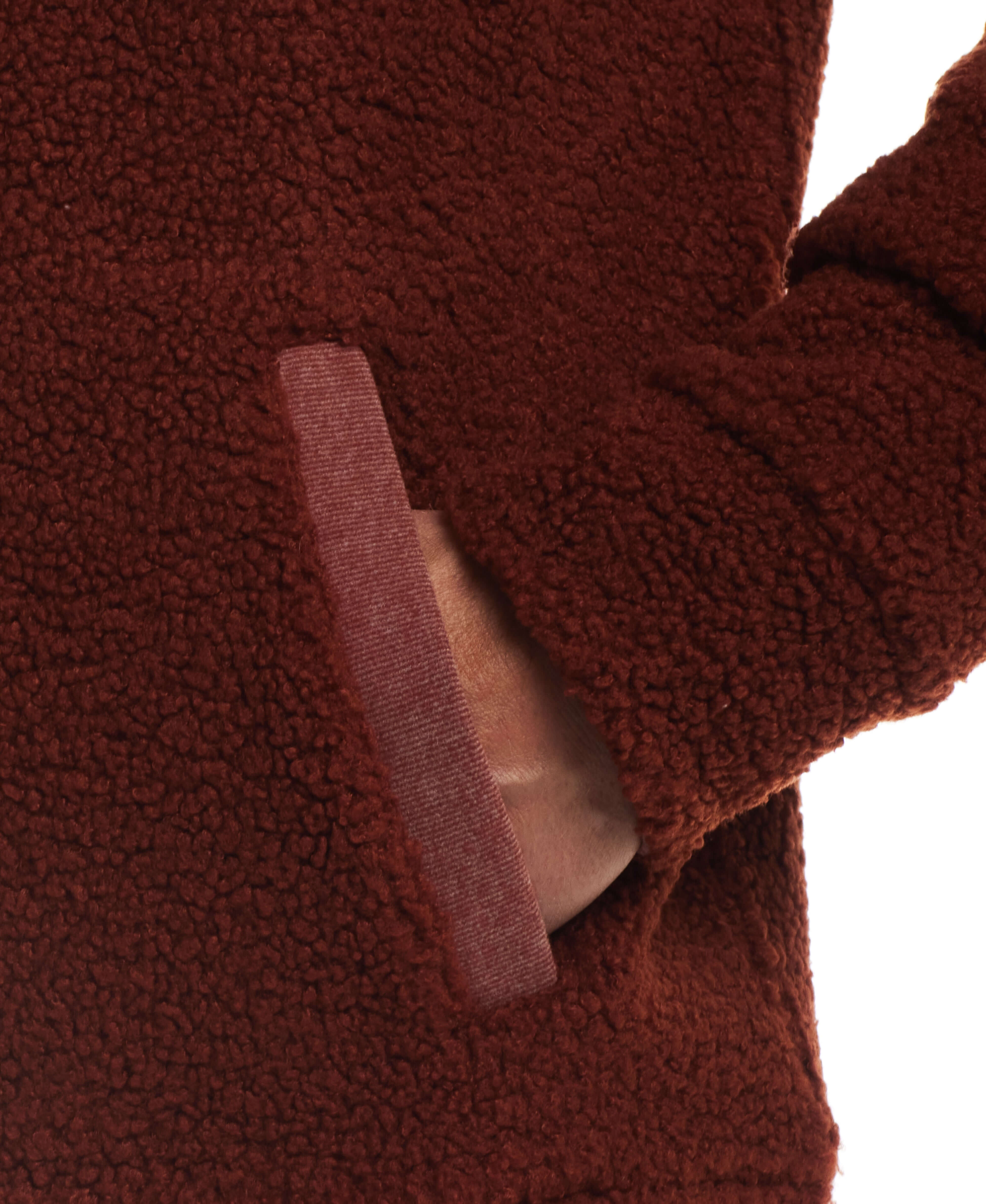 Teddy Sherpa Pullover In Roasted Russet
